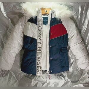 Tommy Hilfiger Girl Color Block Puffer Winter Jacket  Size 6